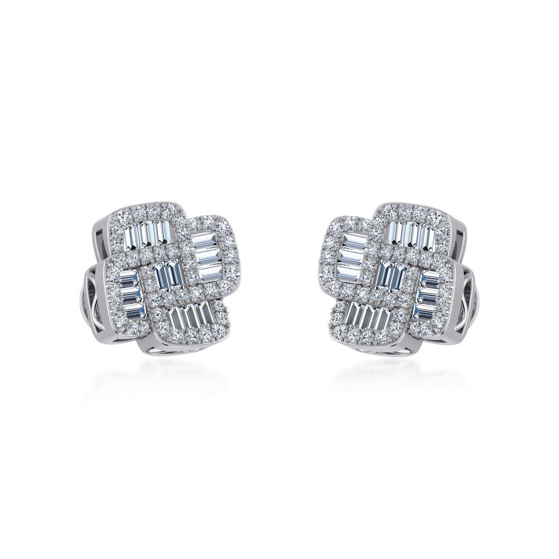 Elegant Lab Grown Diamond Square Earrings 6