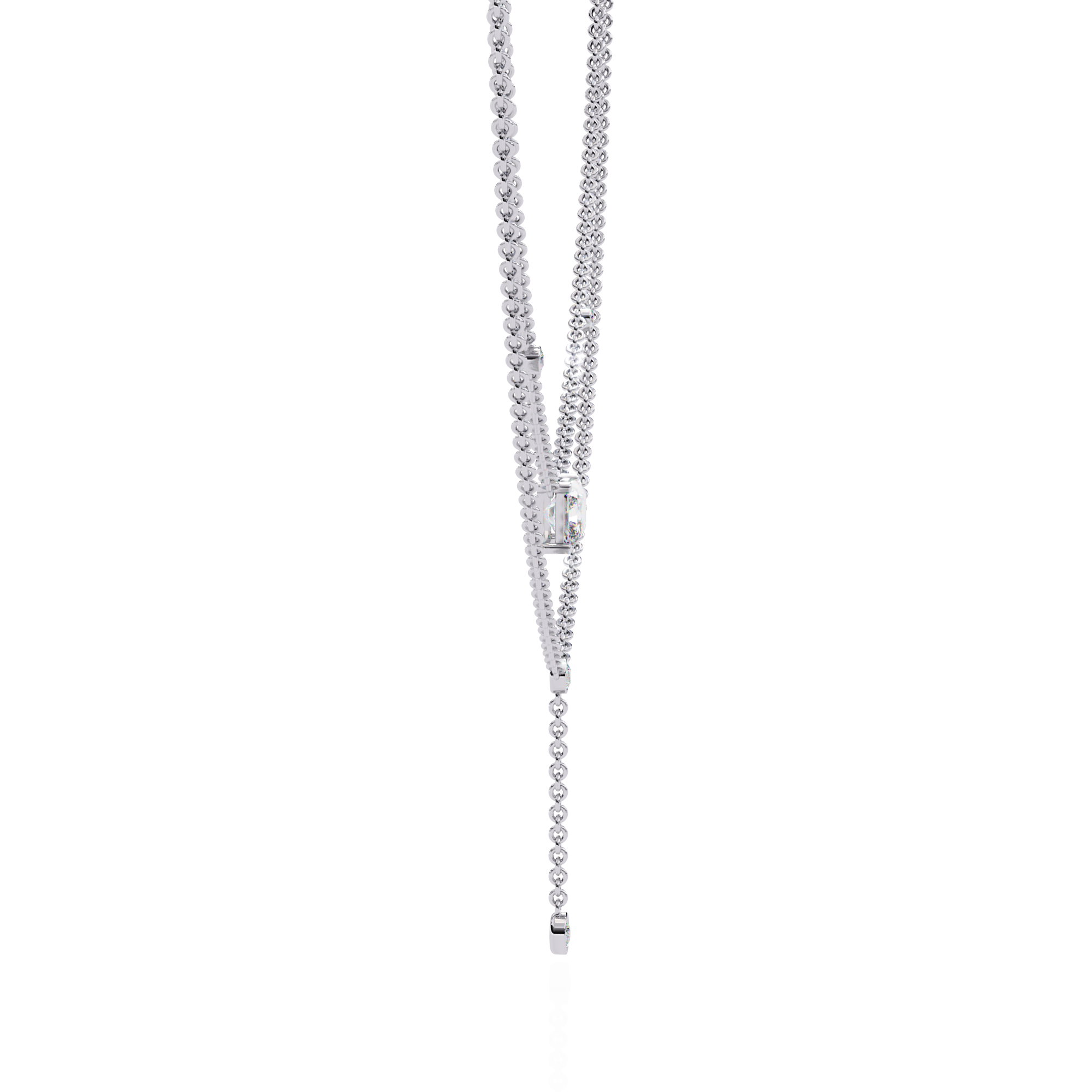 
Elegant Layered Necklace with Lab Grown Radiant & Round Cut Diamonds
