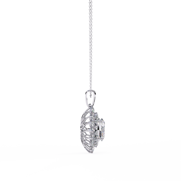 Elegant Oval Shape Lab Grown Diamond Pendant