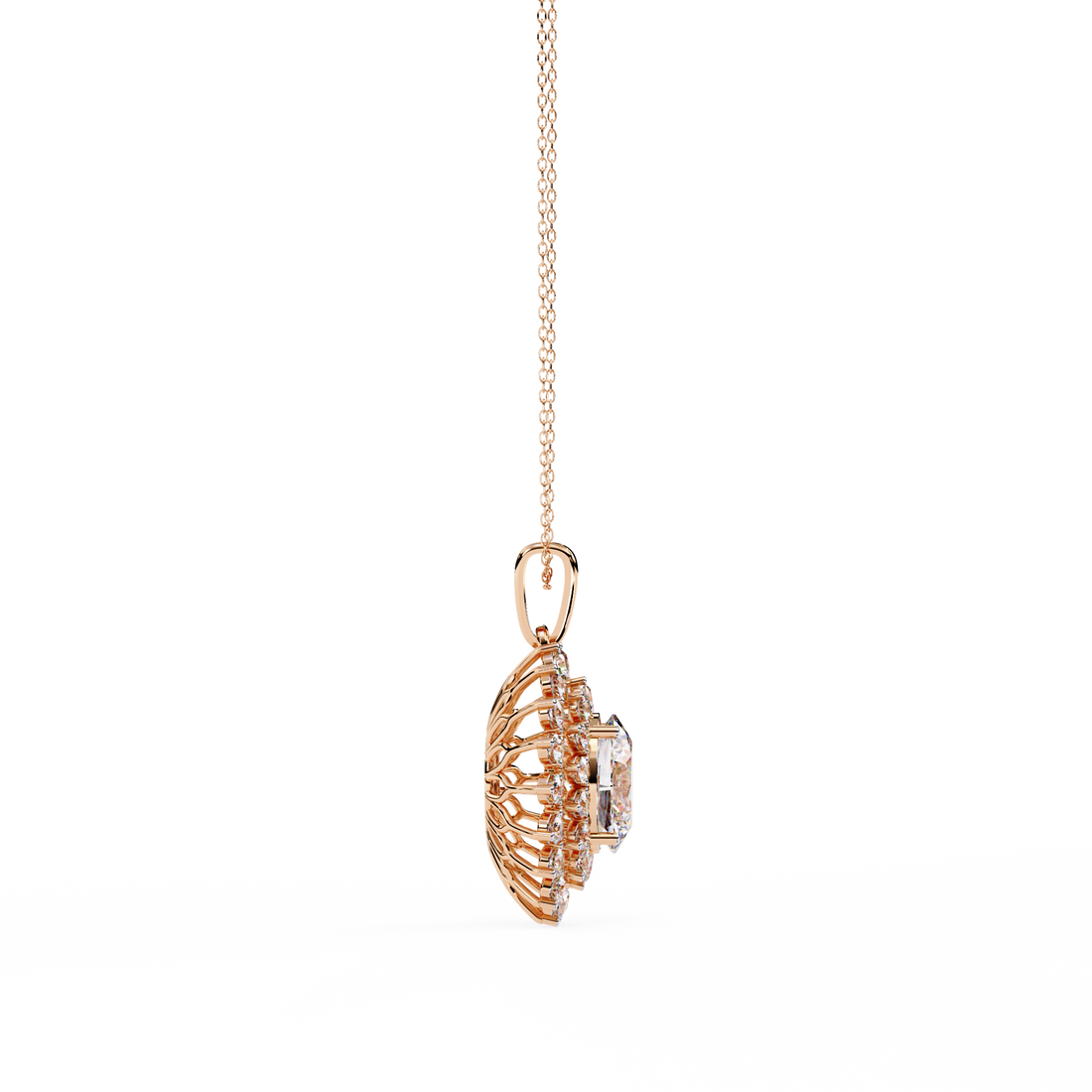 Elegant Oval Shape Lab Grown Diamond Pendant