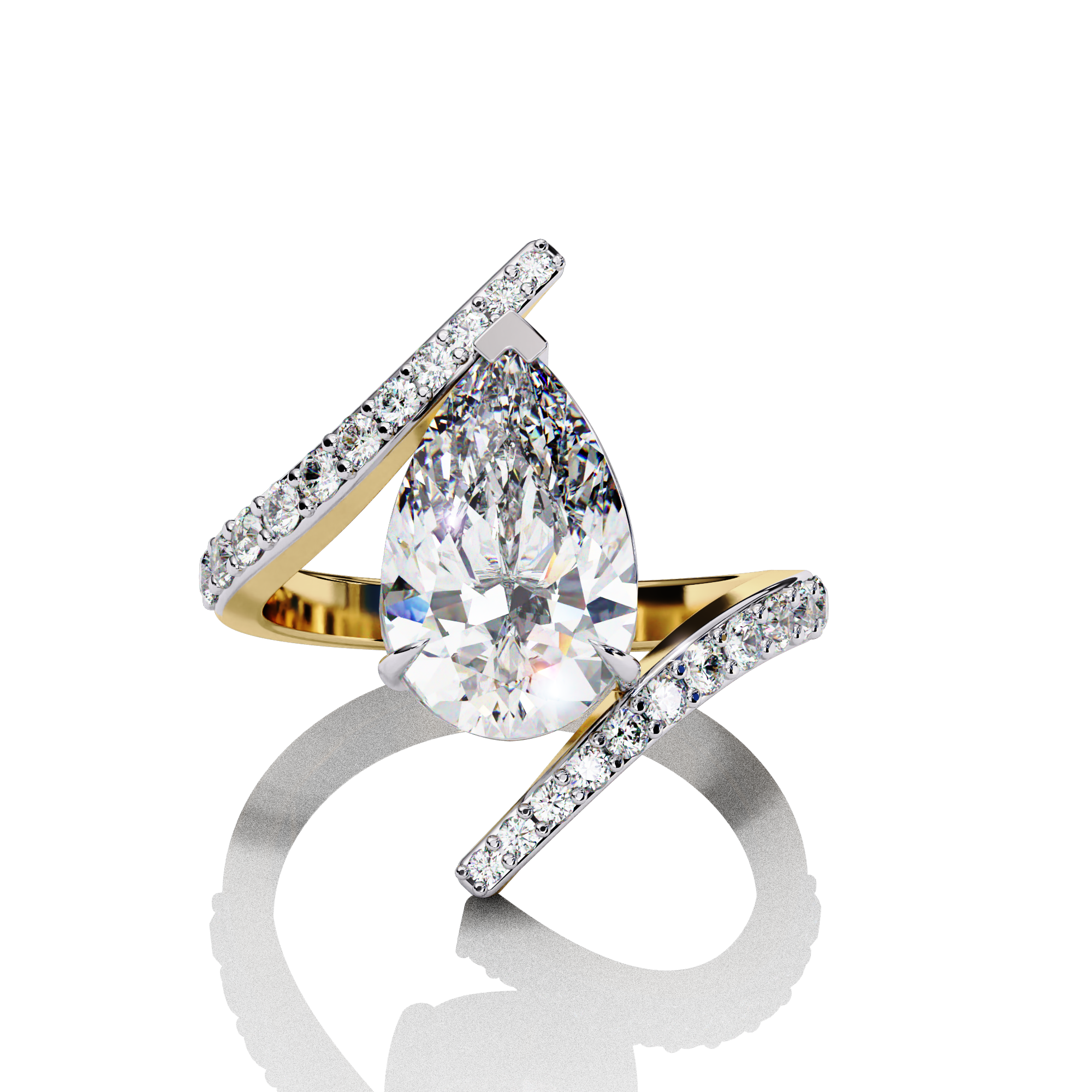 Elegant Wave Solitaire Diamond Ring