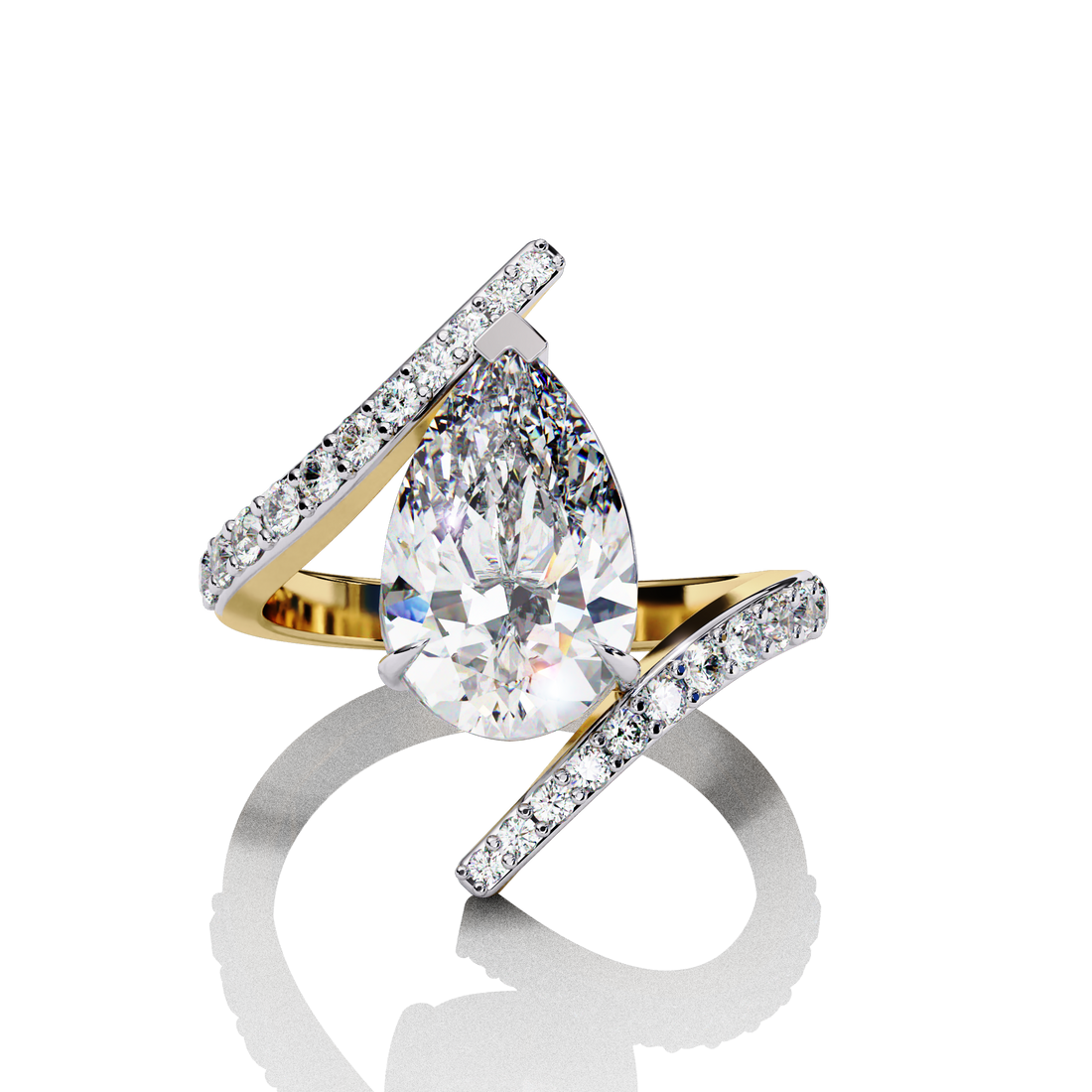 Elegant Wave Solitaire Diamond Ring