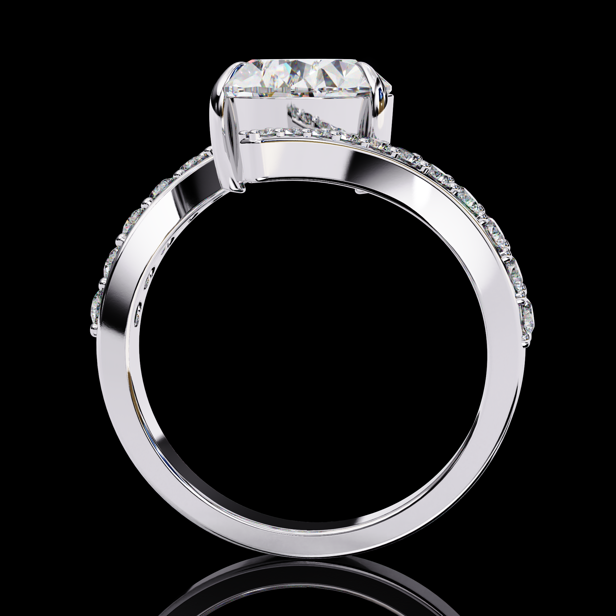 Elegant Wave Solitaire Diamond Ring13