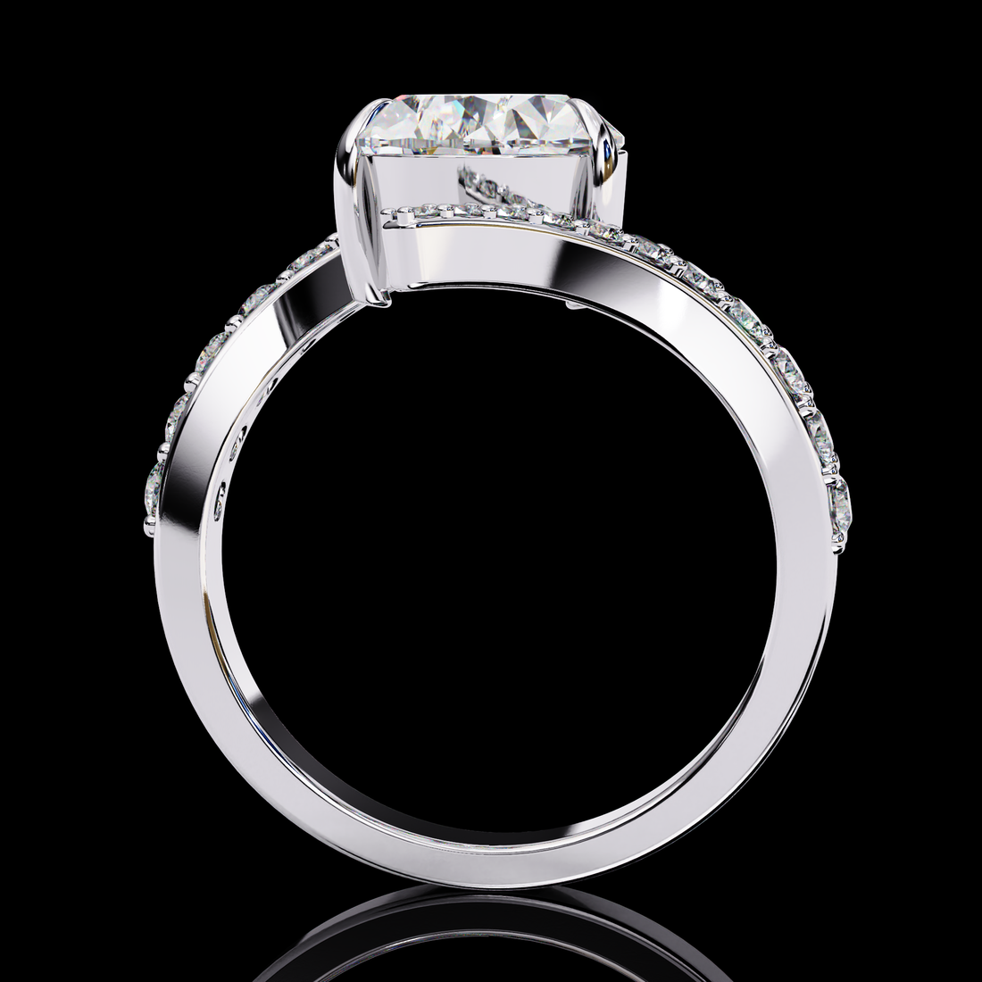 Elegant Wave Solitaire Diamond Ring13