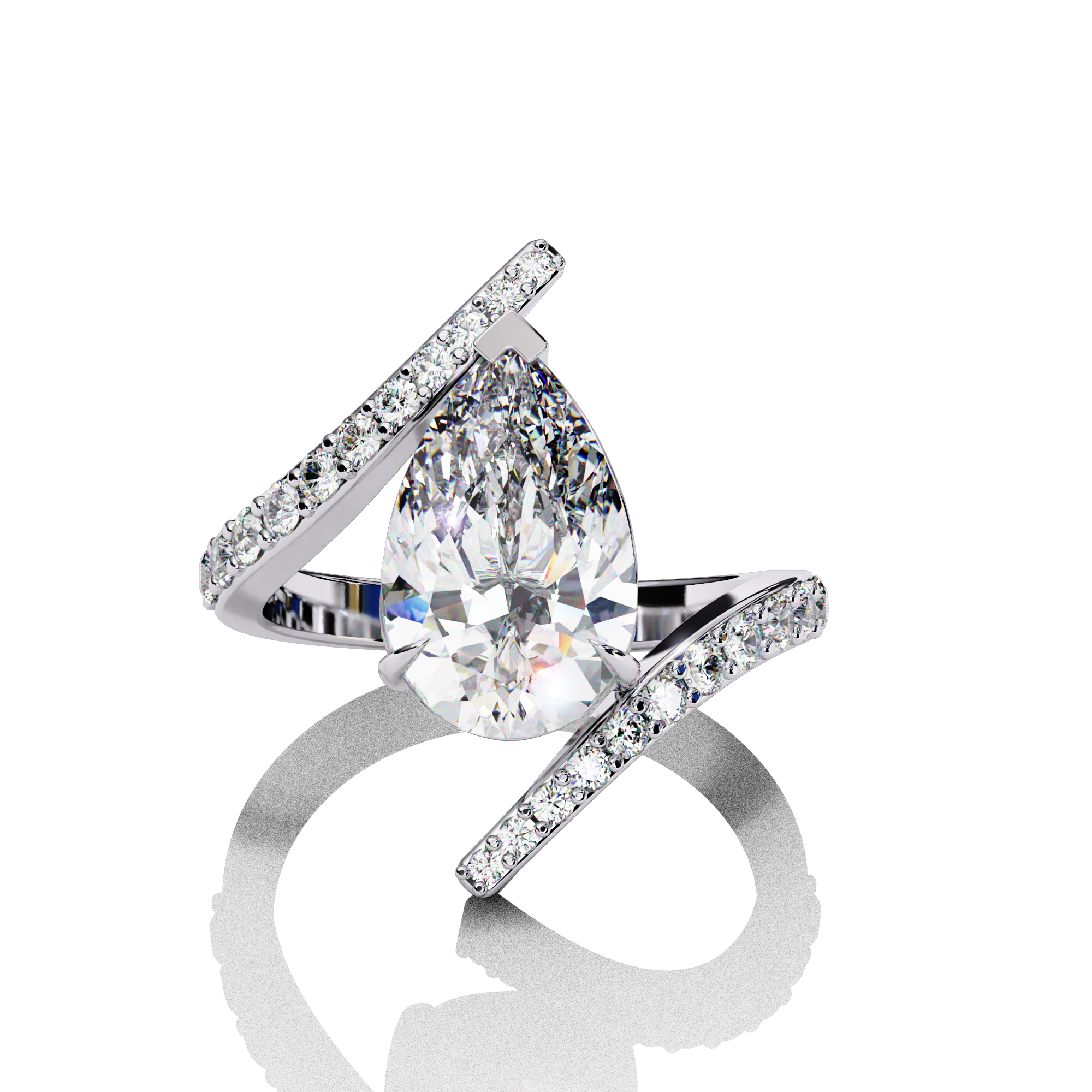 Elegant Wave Solitaire Diamond Ring16