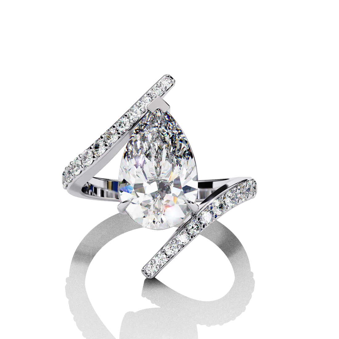 Elegant Wave Solitaire Diamond Ring16