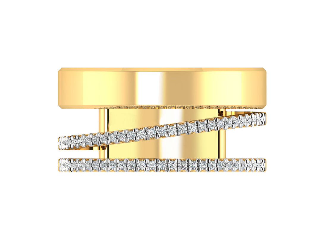 Elegant Wide Band Diamond Ring