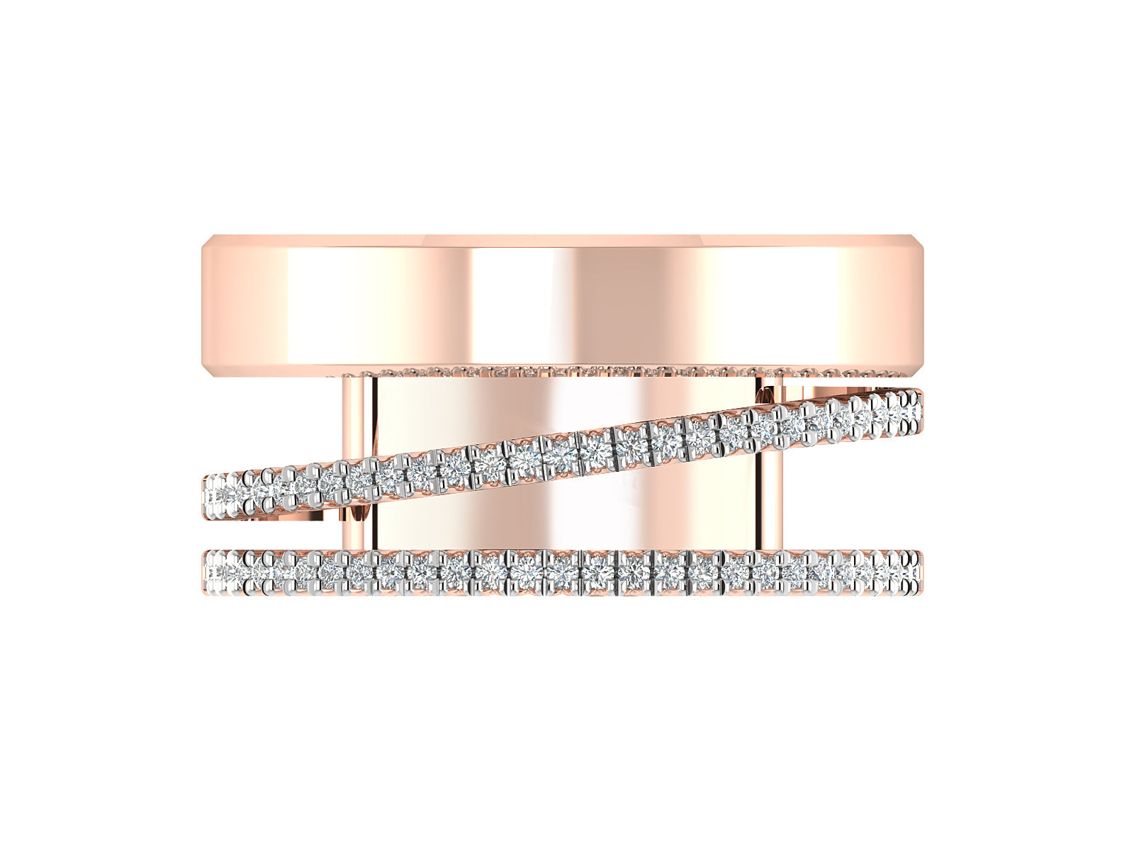 Elegant Wide Band Diamond Ring 4