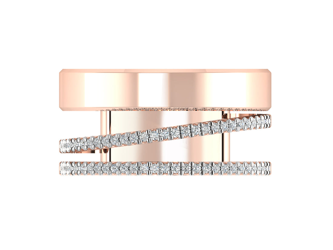 Elegant Wide Band Diamond Ring 4