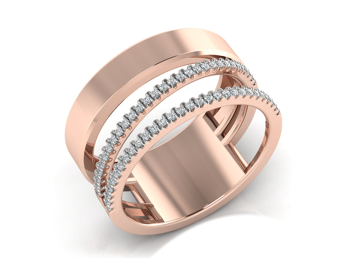 Elegant Wide Band Diamond Ring 5