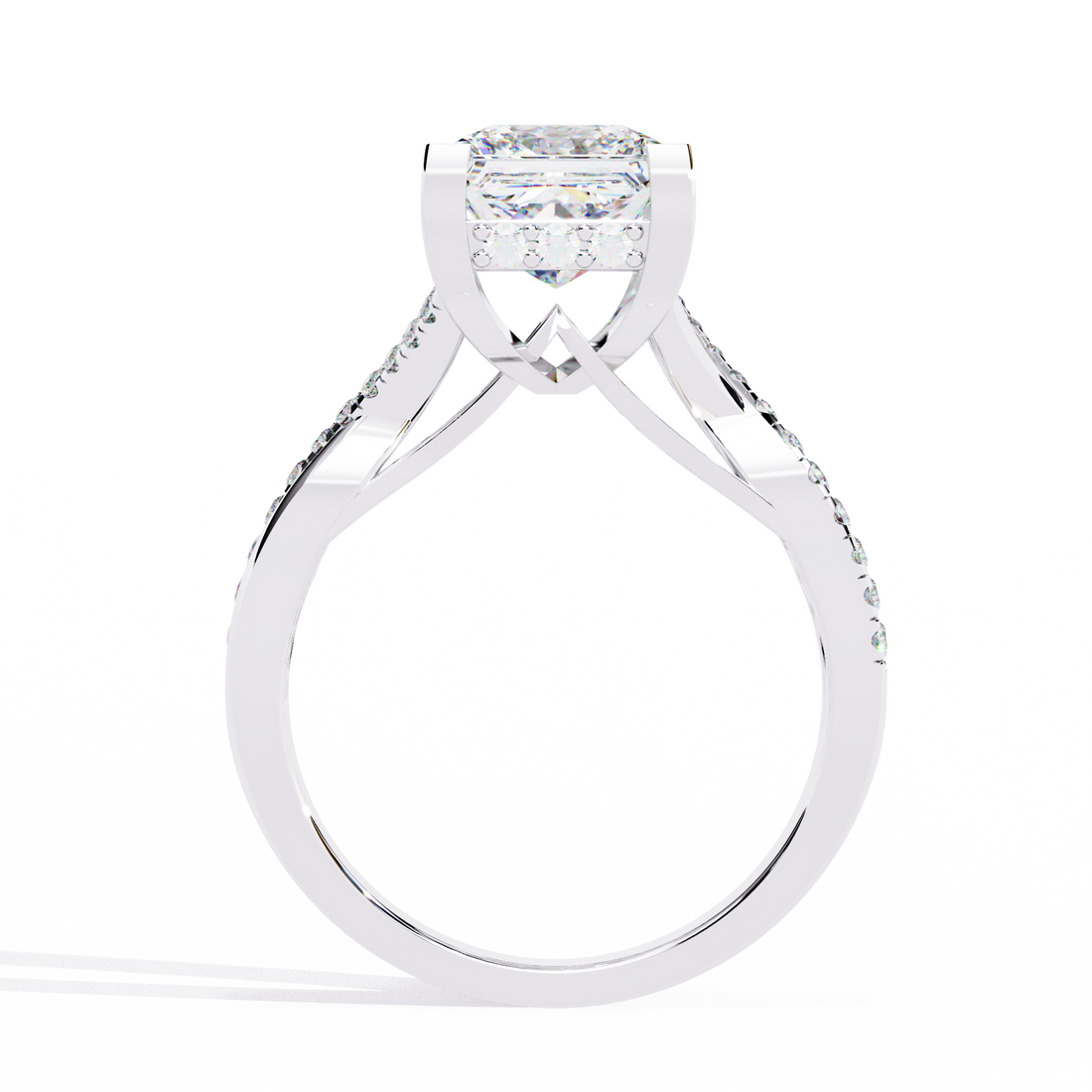 Elegant split Ring Princess Solitaire Ring 11