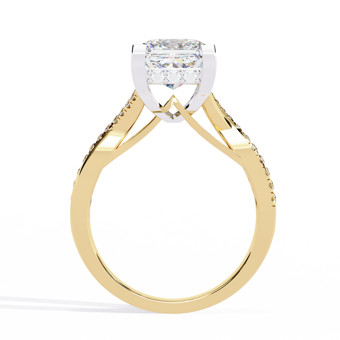 Elegant split Ring Princess Solitaire Ring 4