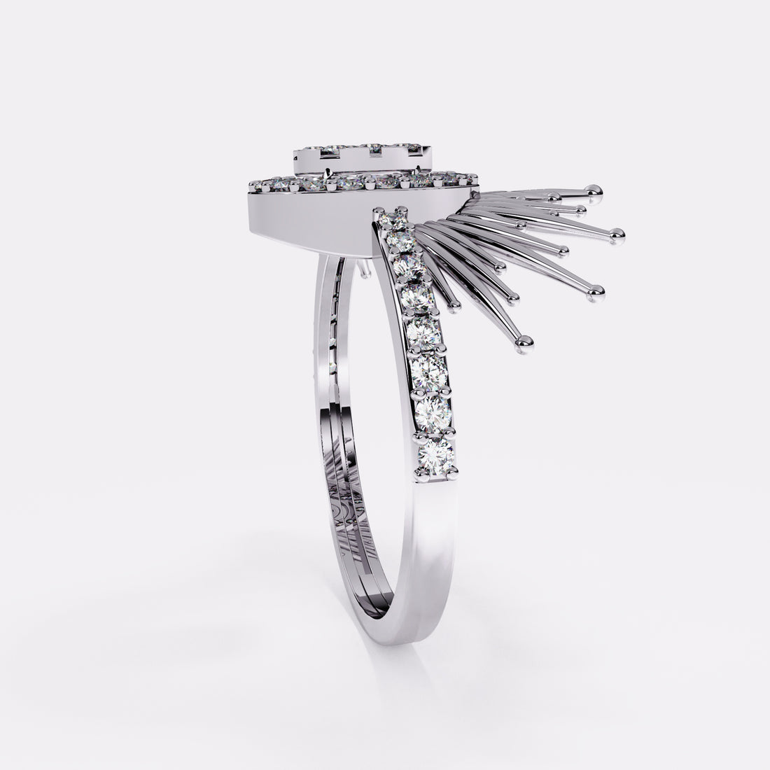 Embellished Drop Diamond Ring