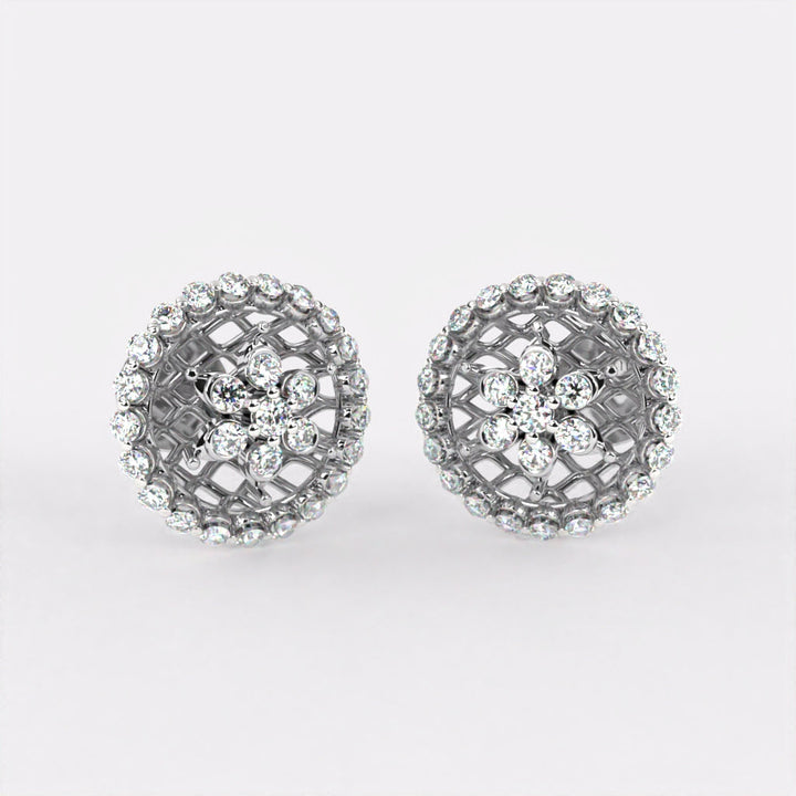 Ember Glow Diamond Stud Earrings In 925 Silver