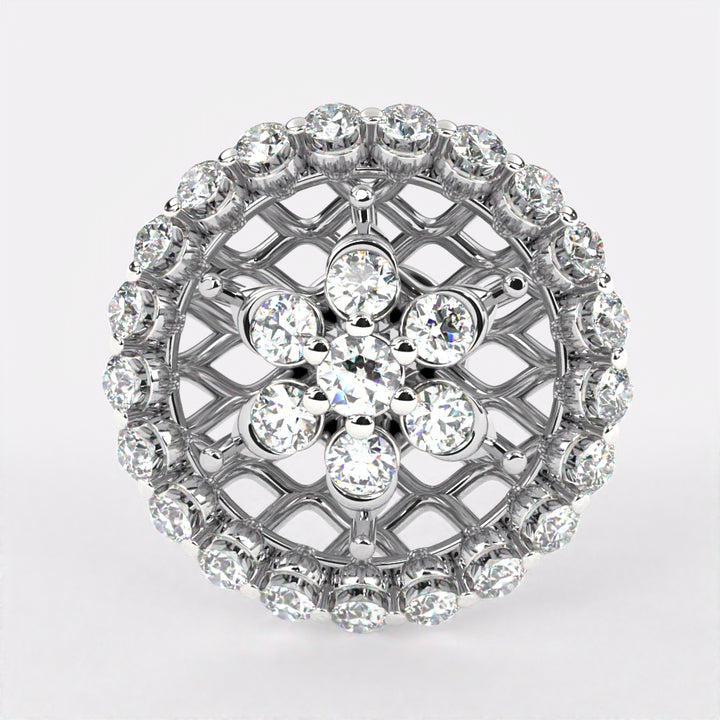 Ember Glow Diamond Stud Earrings In 925 Silver