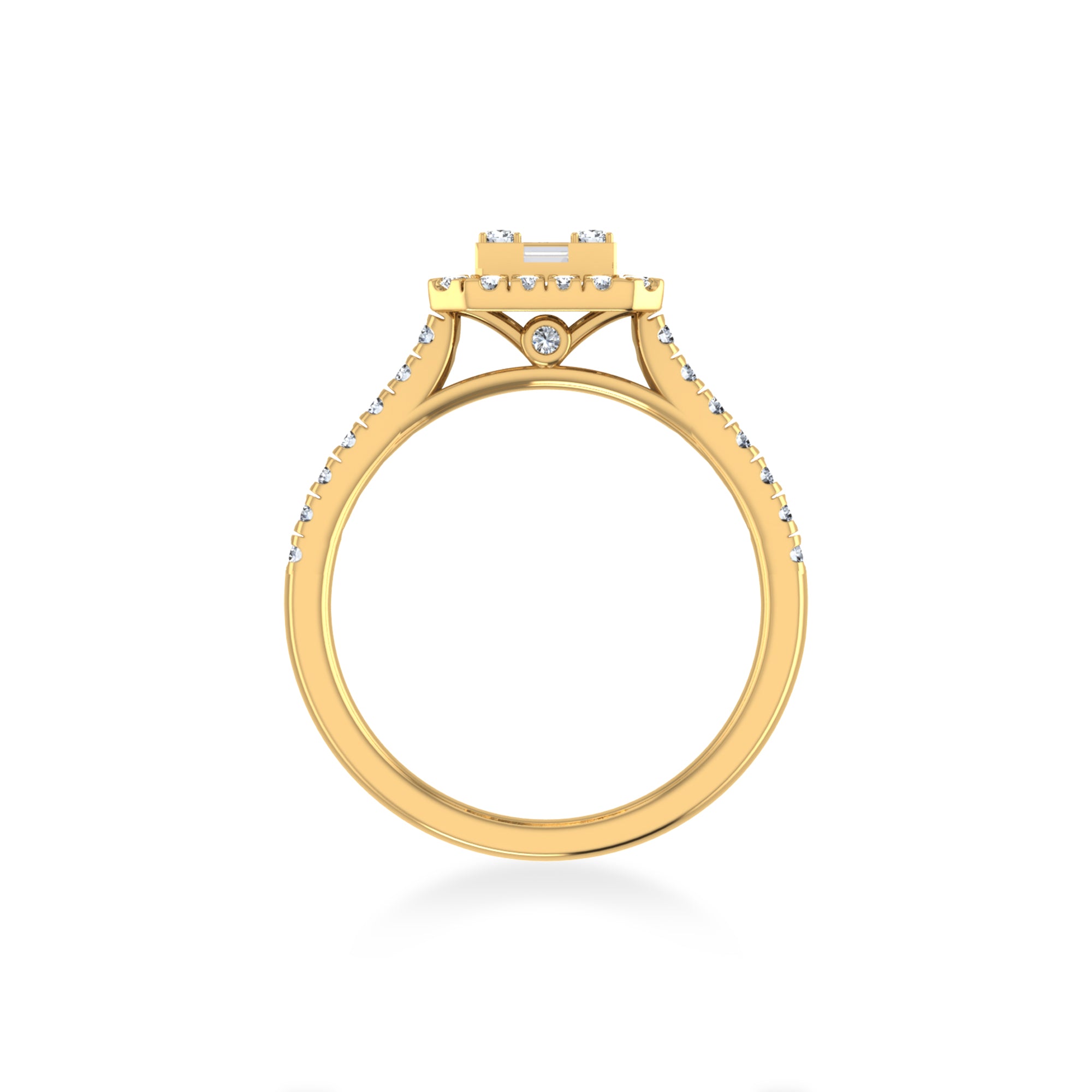 Emerald-Cut Halo Lab-Grown Diamond Ring 3