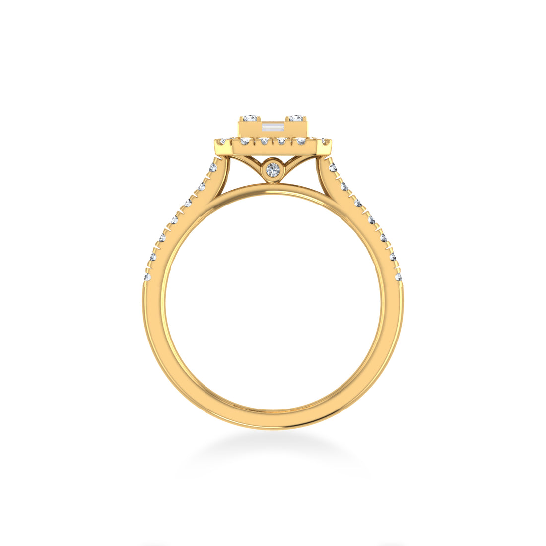 Emerald-Cut Halo Lab-Grown Diamond Ring 3