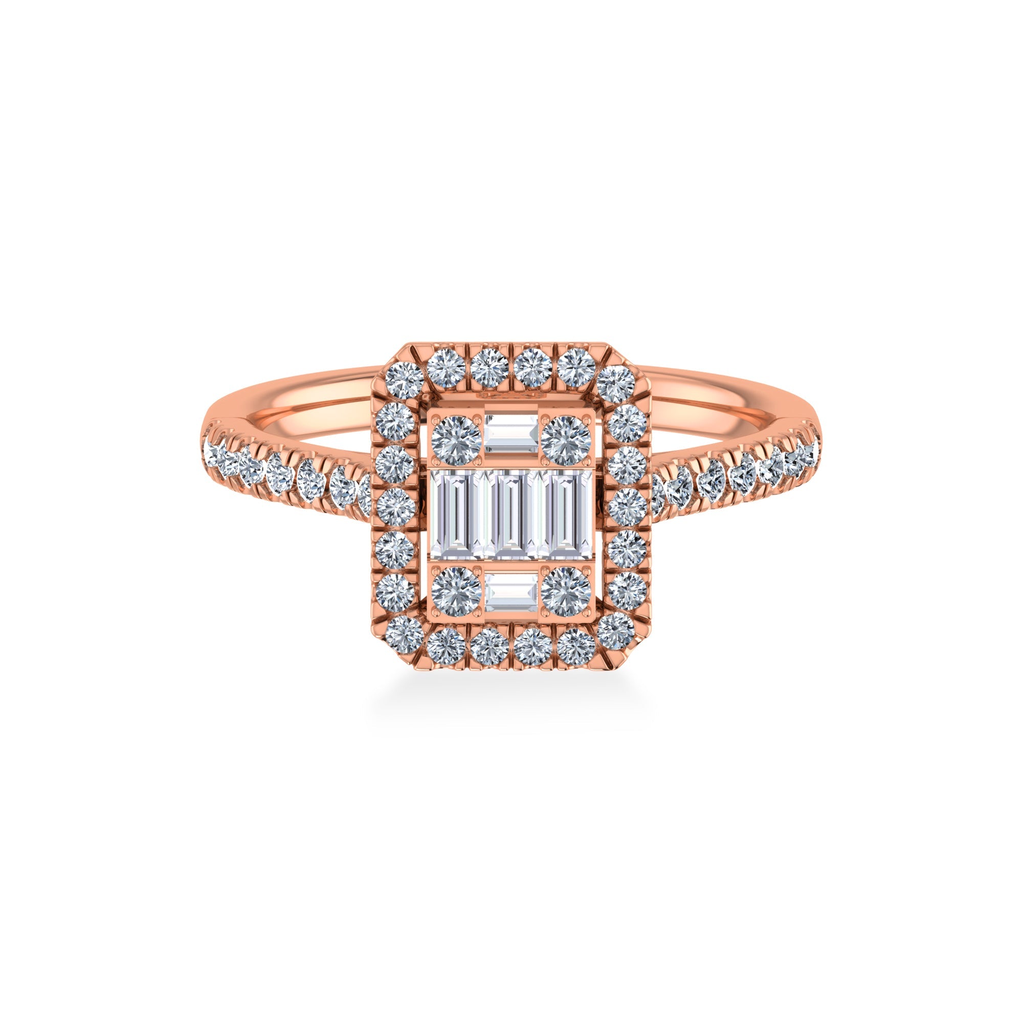 Emerald-Cut Halo Lab-Grown Diamond Ring 4