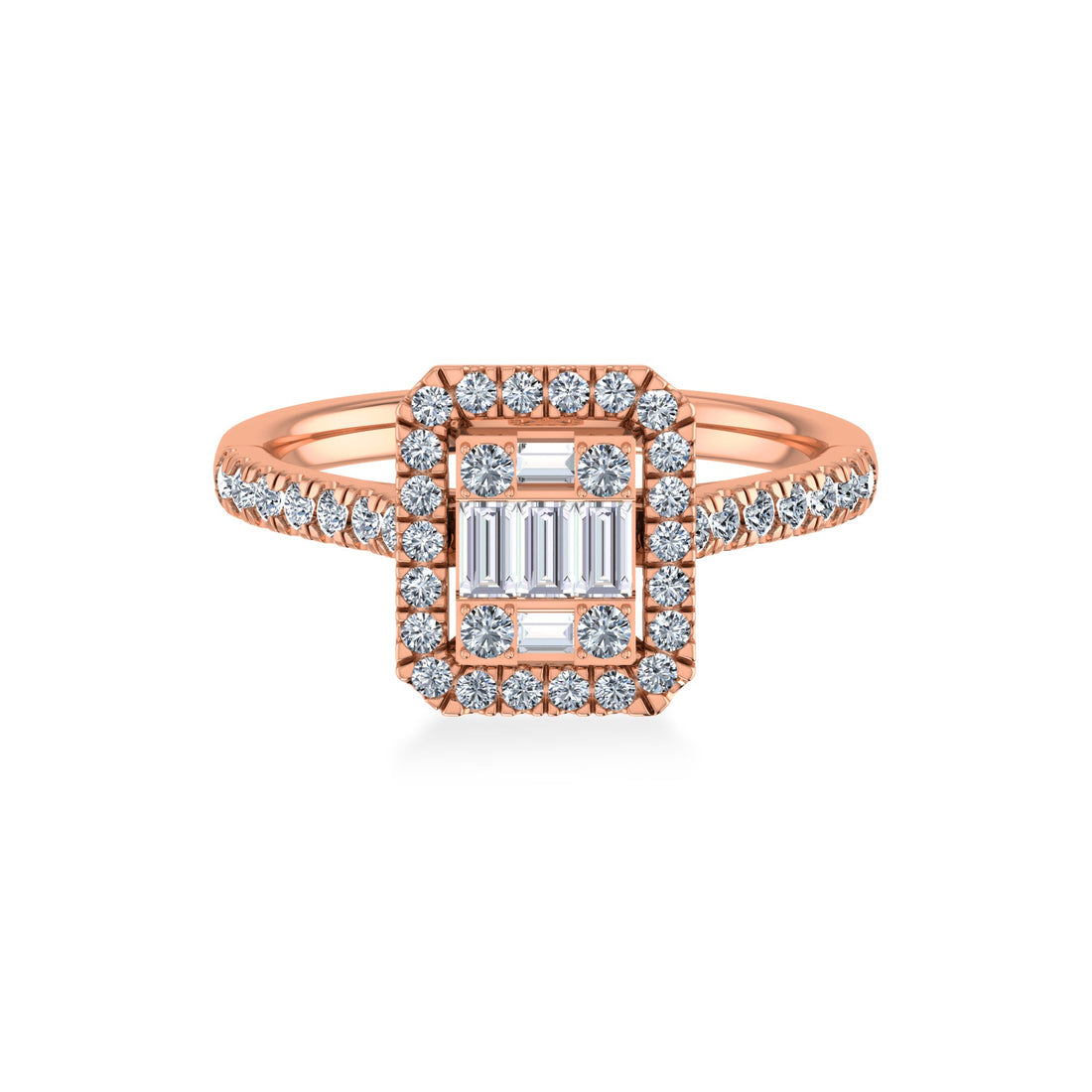 Emerald-Cut Halo Lab-Grown Diamond Ring 4
