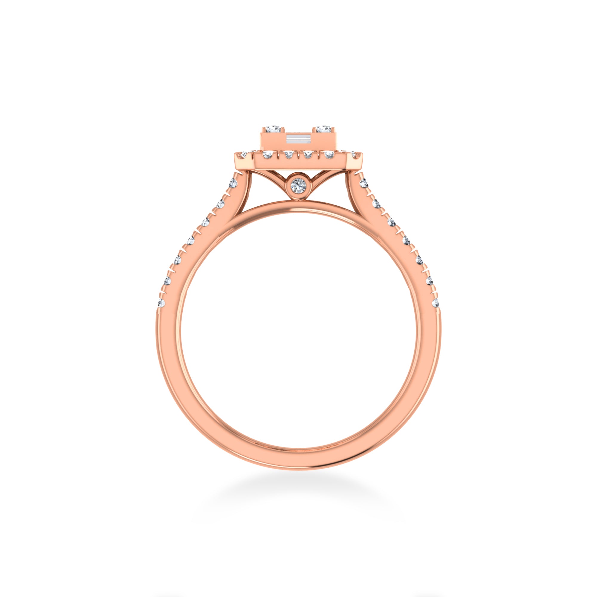 Emerald-Cut Halo Lab-Grown Diamond Ring 6