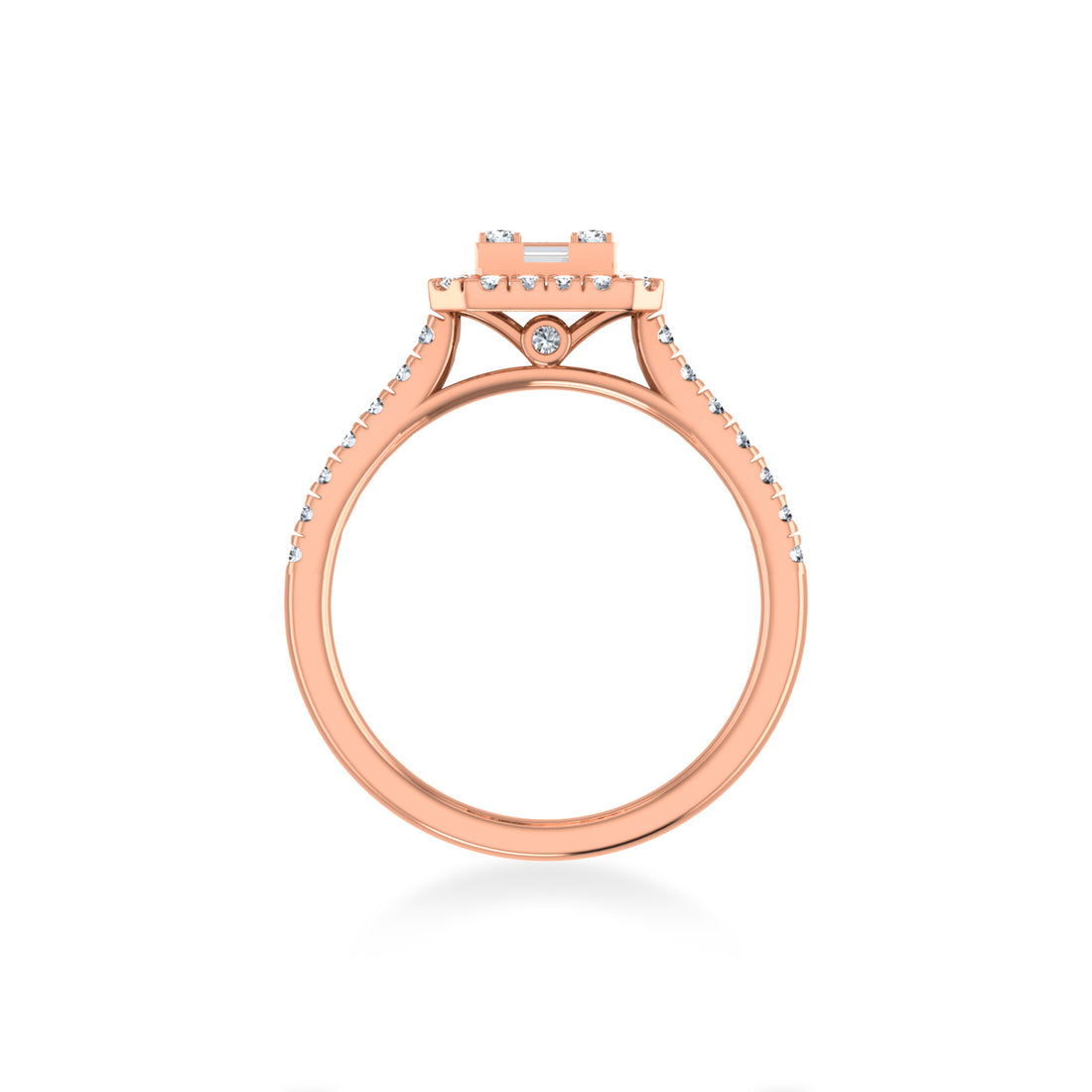 Emerald-Cut Halo Lab-Grown Diamond Ring 6