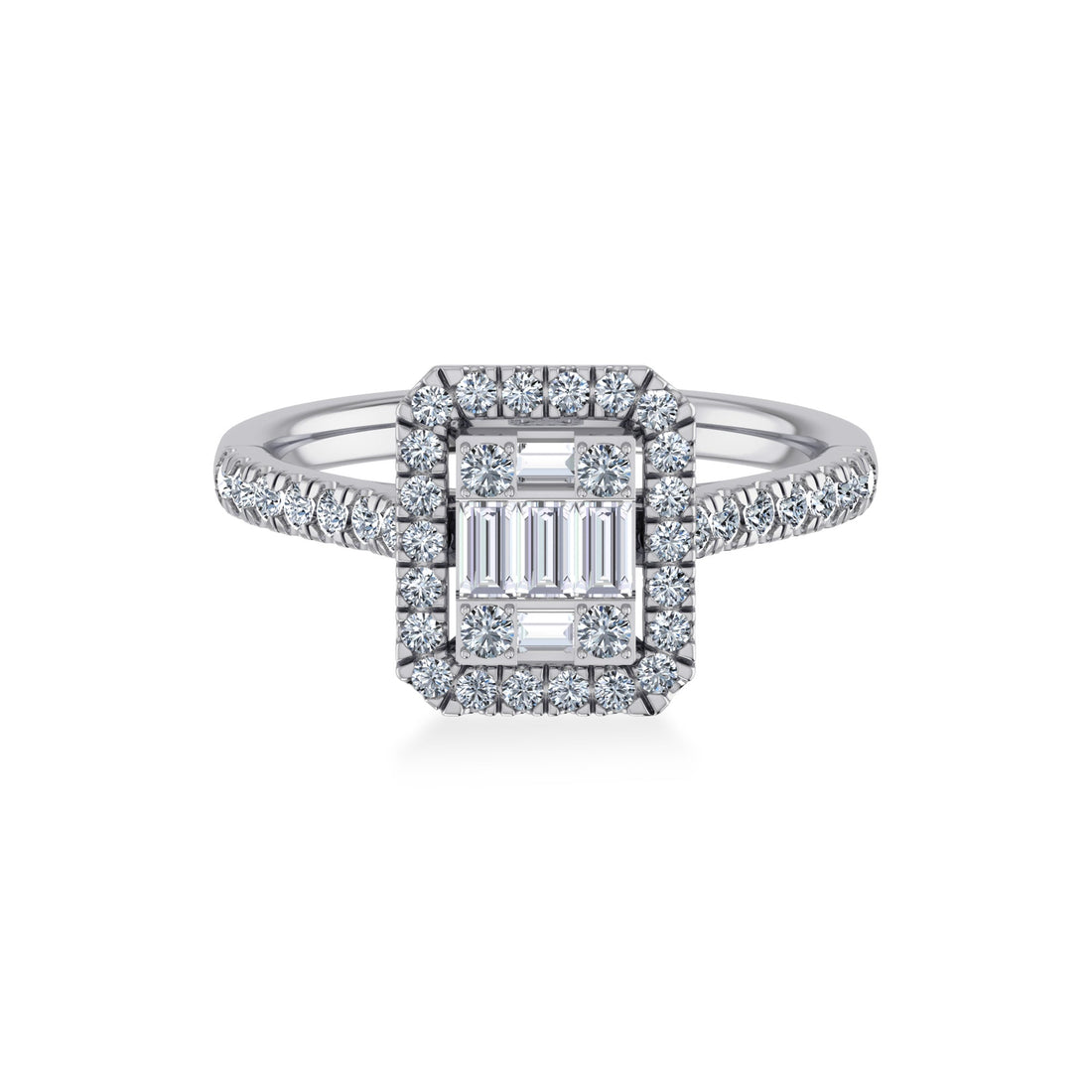 Emerald-Cut Halo Lab-Grown Diamond Ring 7