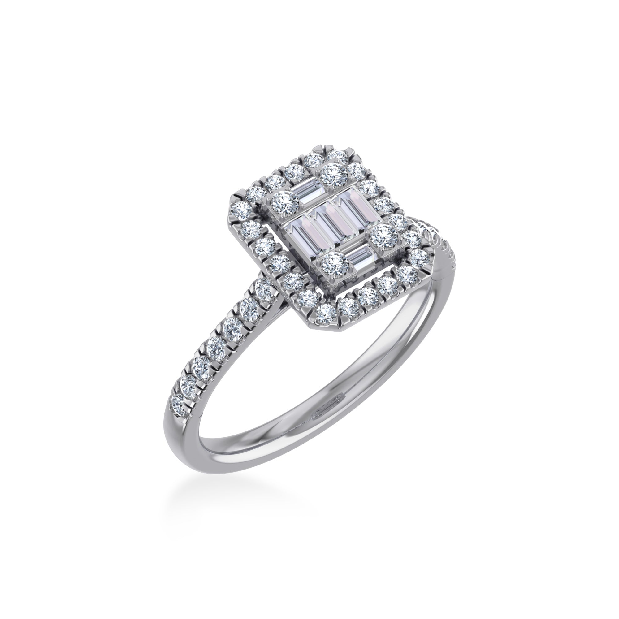 Emerald-Cut Halo Lab-Grown Diamond Ring 8