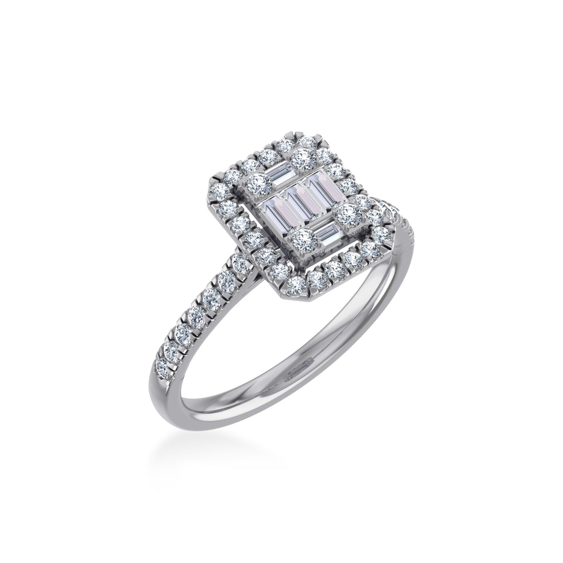 Emerald-Cut Halo Lab-Grown Diamond Ring 8