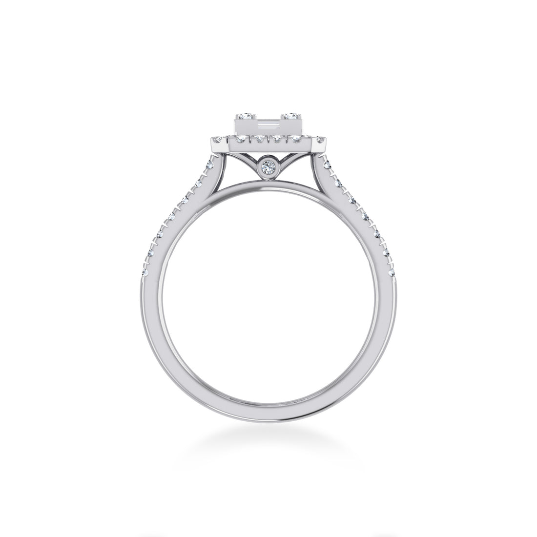 Emerald-Cut Halo Lab-Grown Diamond Ring 9