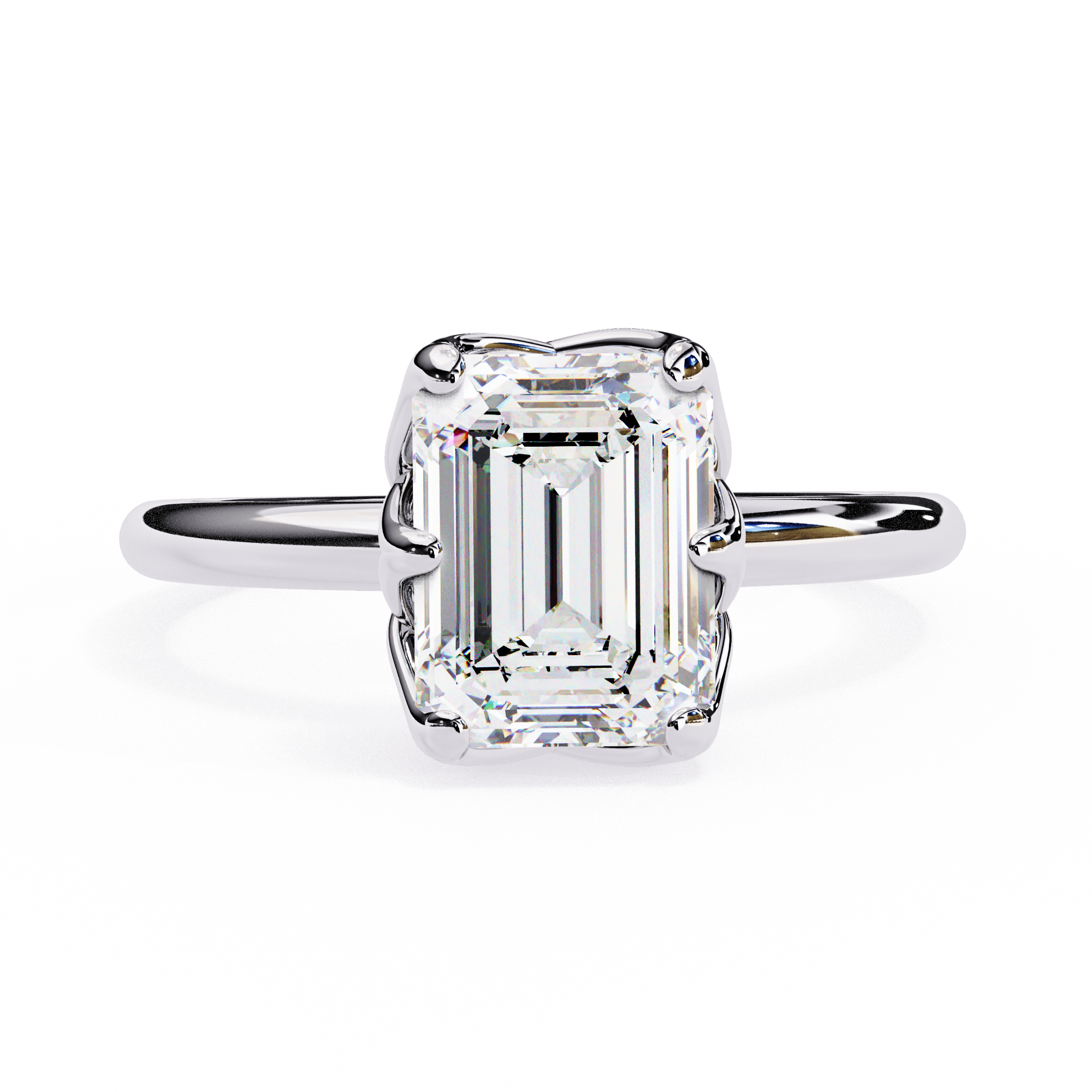 Emerald Cut Lab Grown Solitaire Engagement Ring11
