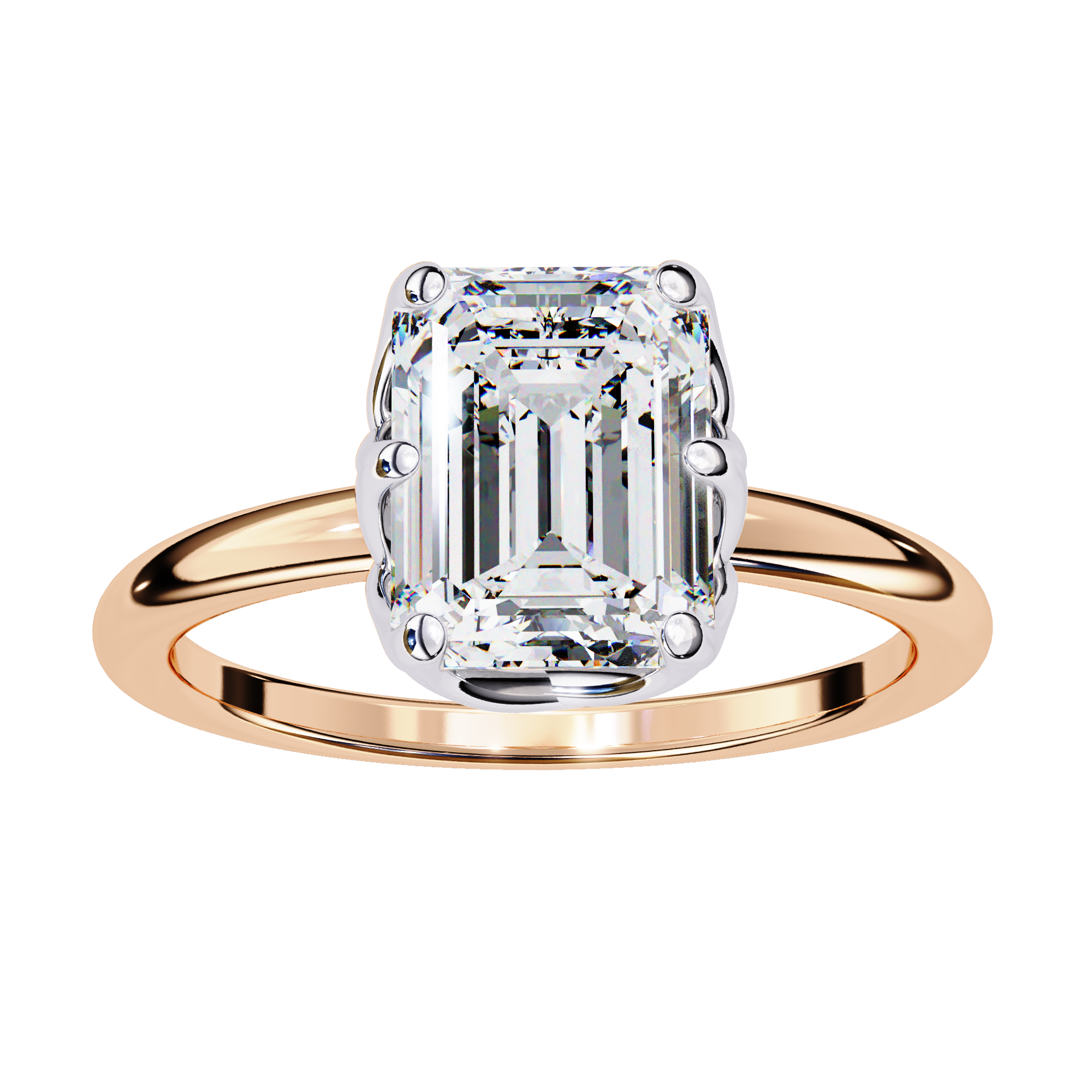 Emerald Cut Lab Grown Solitaire Engagement Ring5