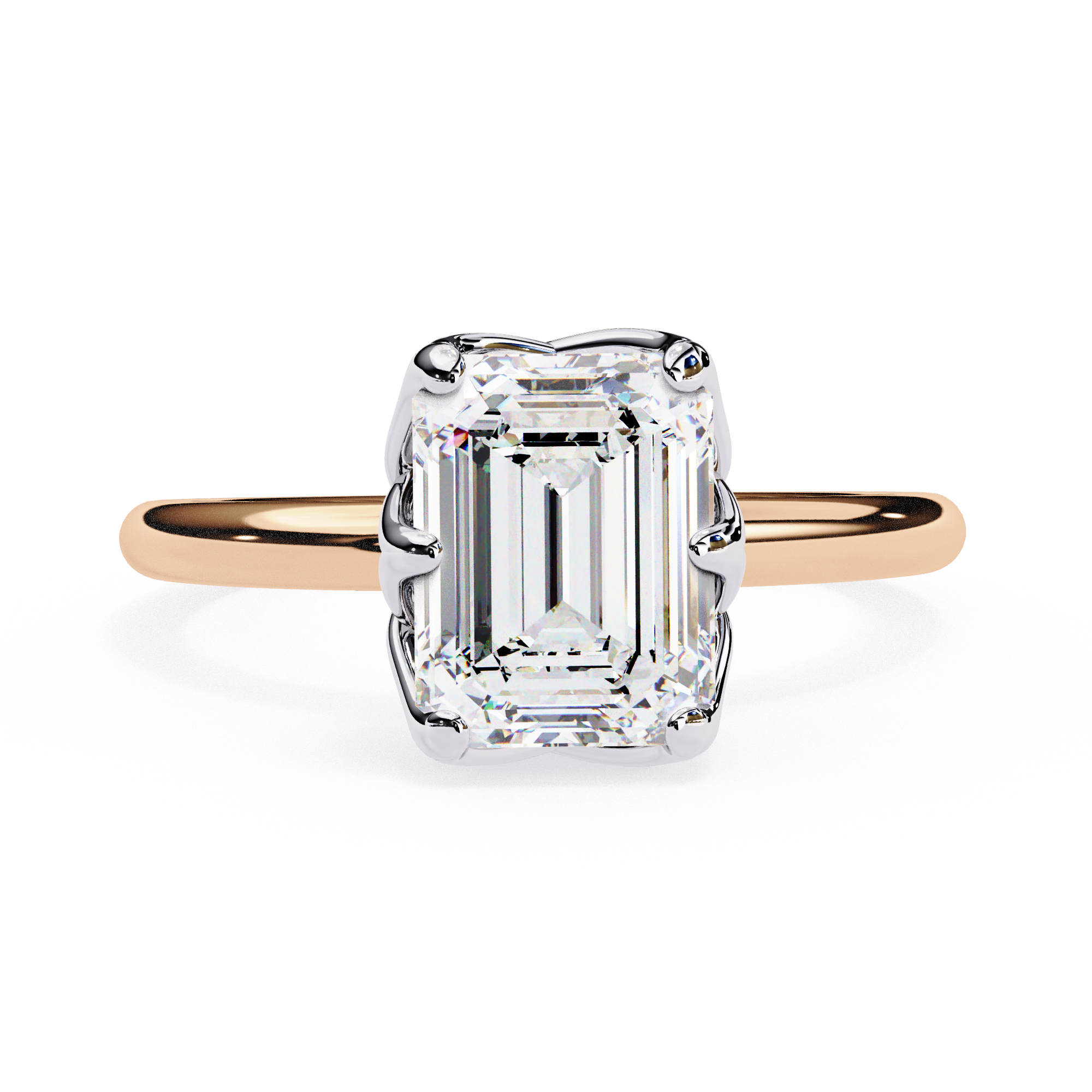 Emerald Cut Lab Grown Solitaire Engagement Ring6