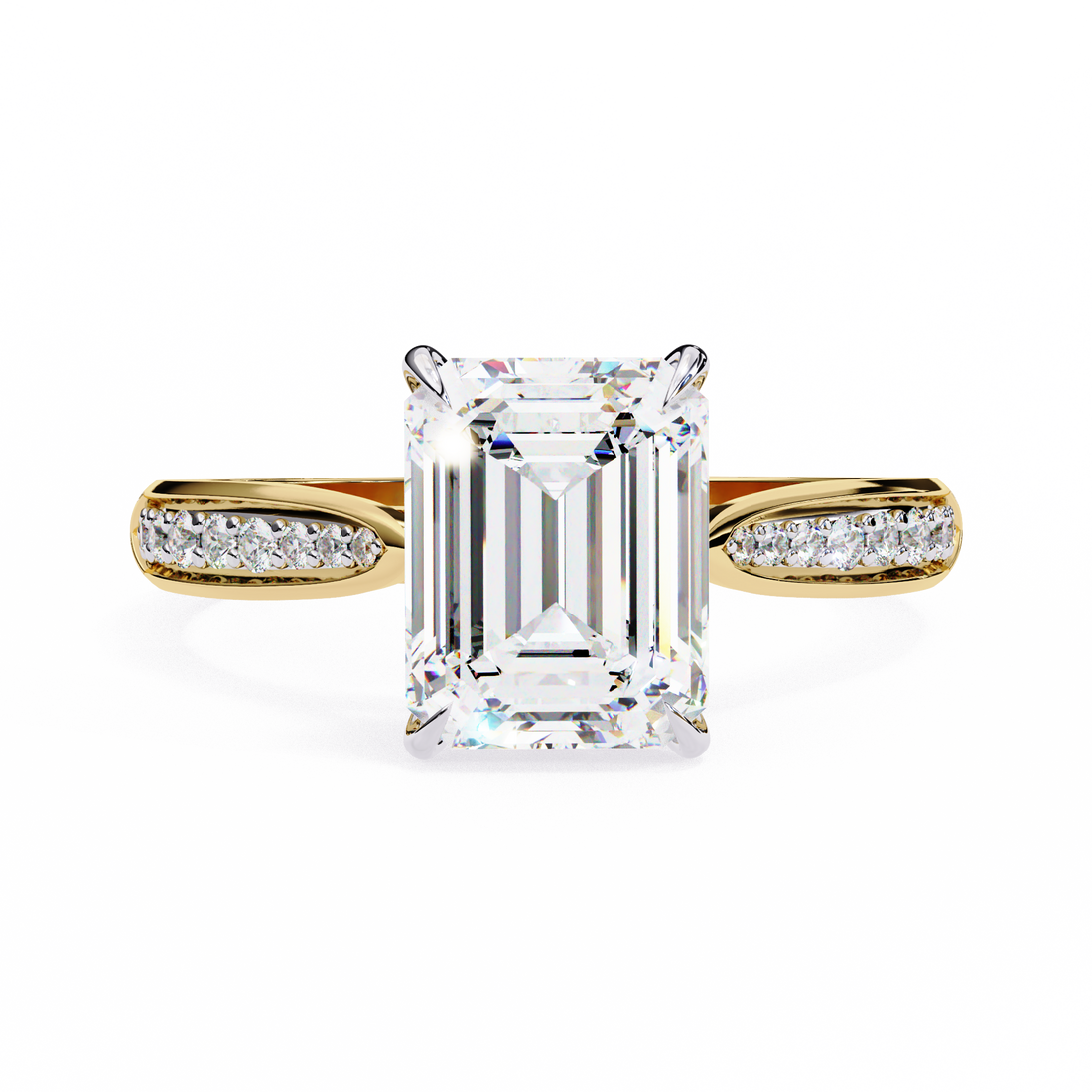 Emerald Cut Ring with Diamond Accents