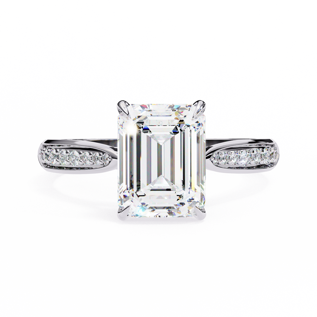Emerald Cut Ring with Diamond Accents10