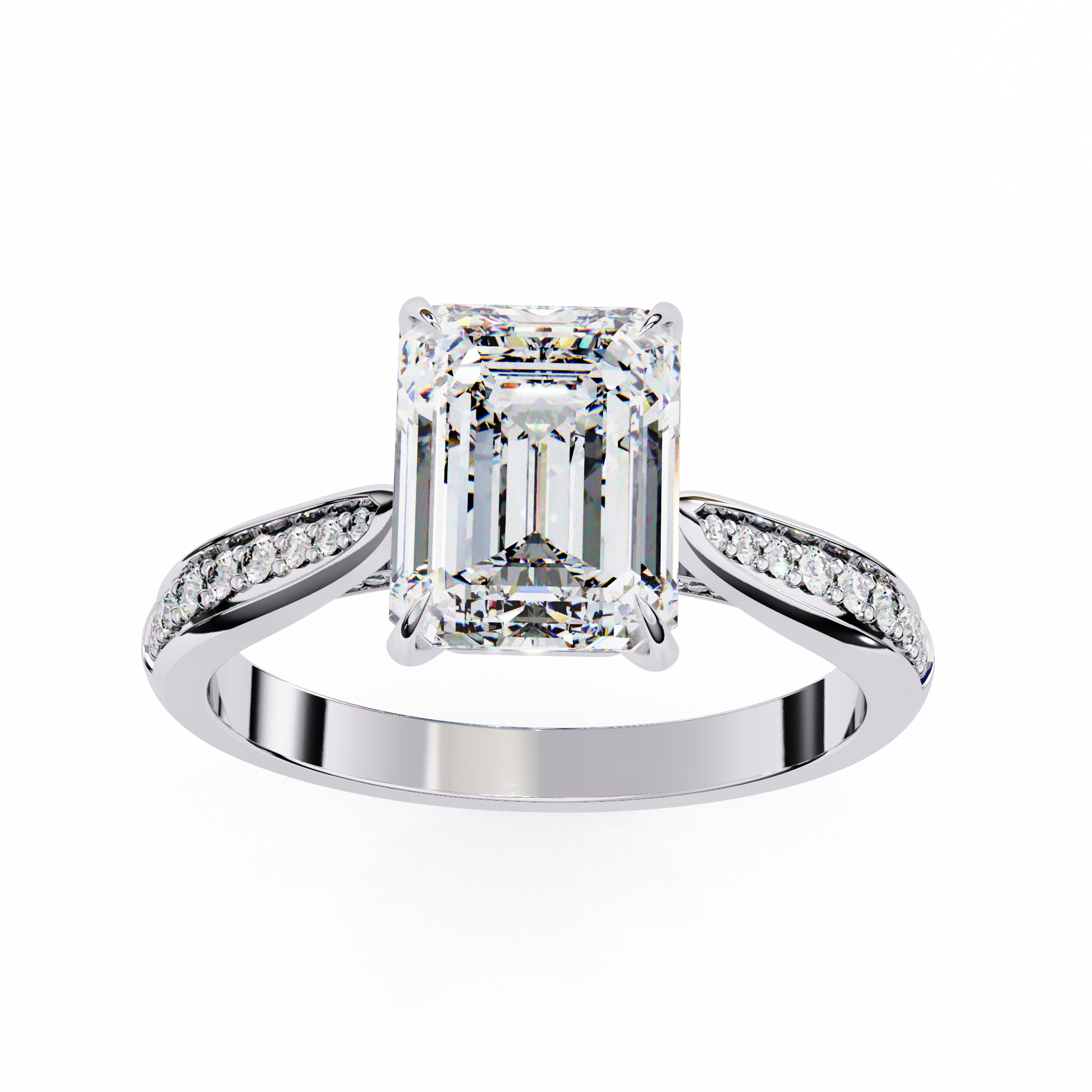 Emerald Cut Ring with Diamond Accents11
