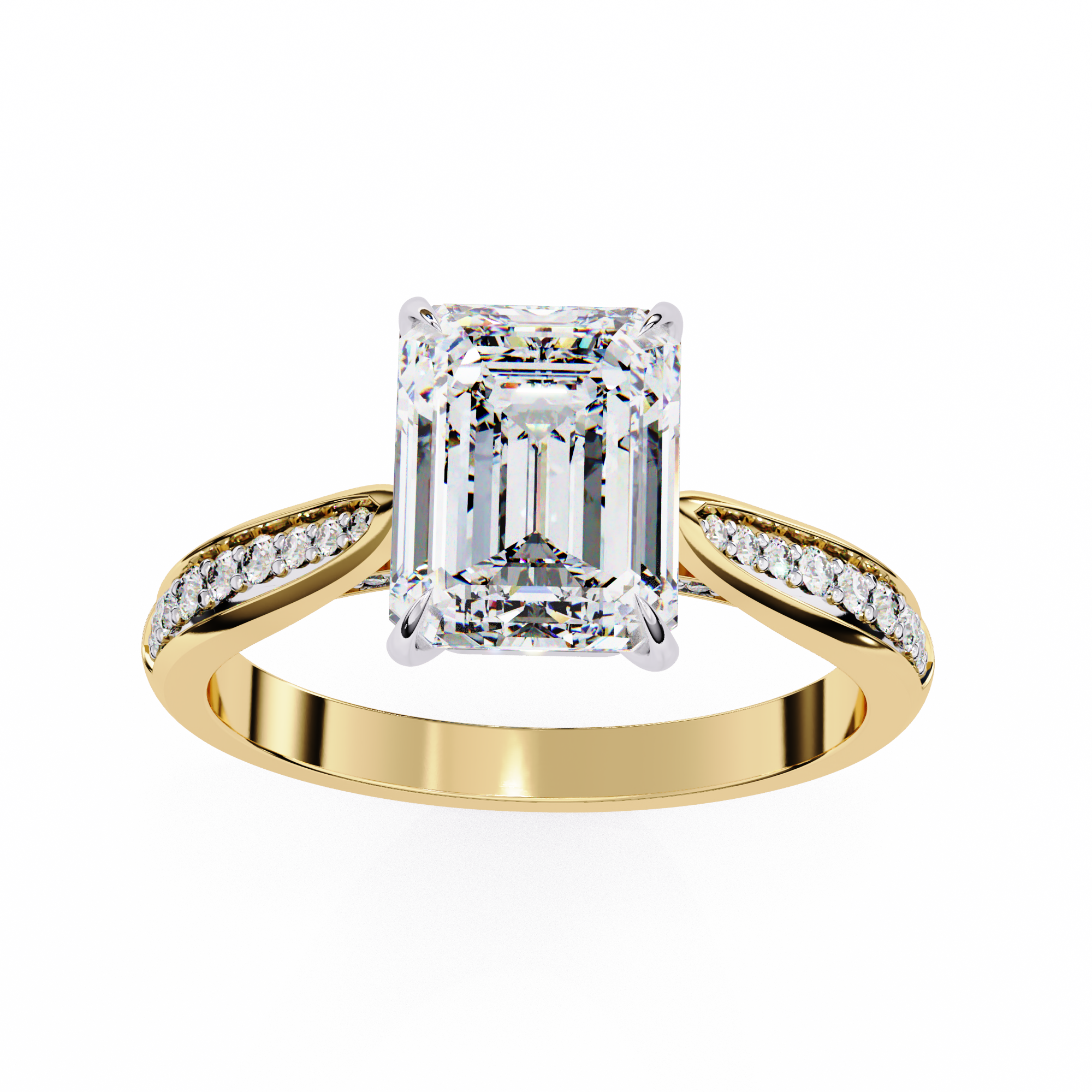 Emerald Cut Ring with Diamond Accents2