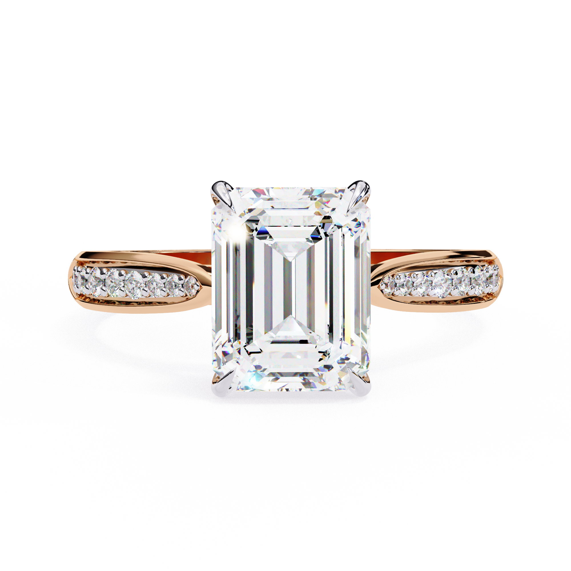 Emerald Cut Ring with Diamond Accents6