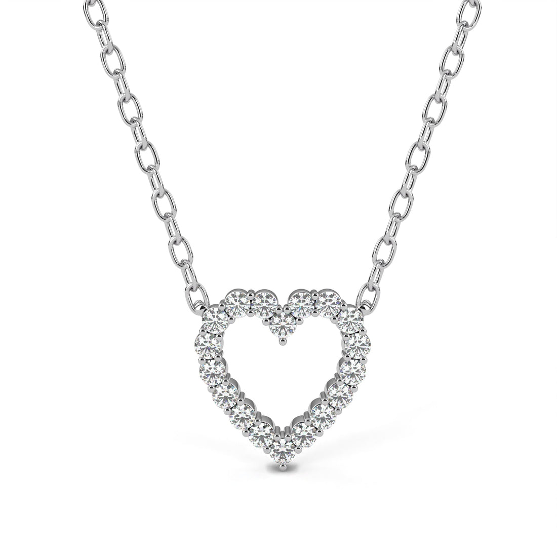 Endless Heart Diamond Necklace In 925 Silver