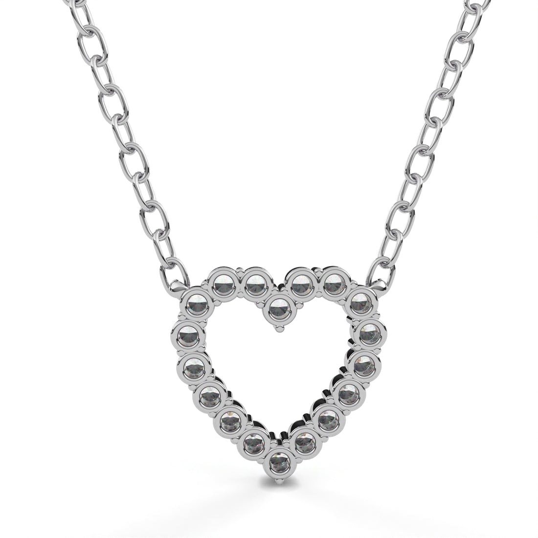 Endless Heart Diamond Necklace In 925 Silver