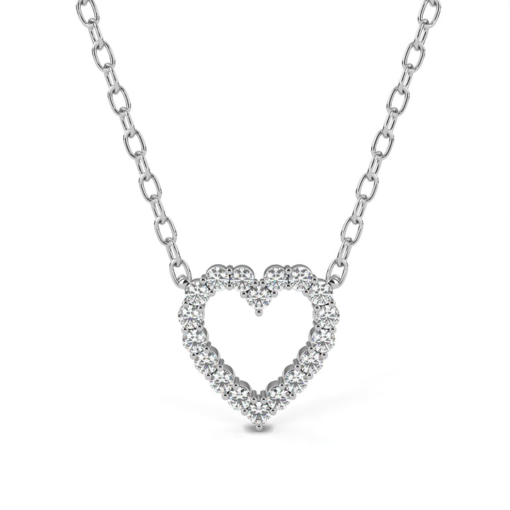 Endless Heart Diamond Necklace In 925 Silver