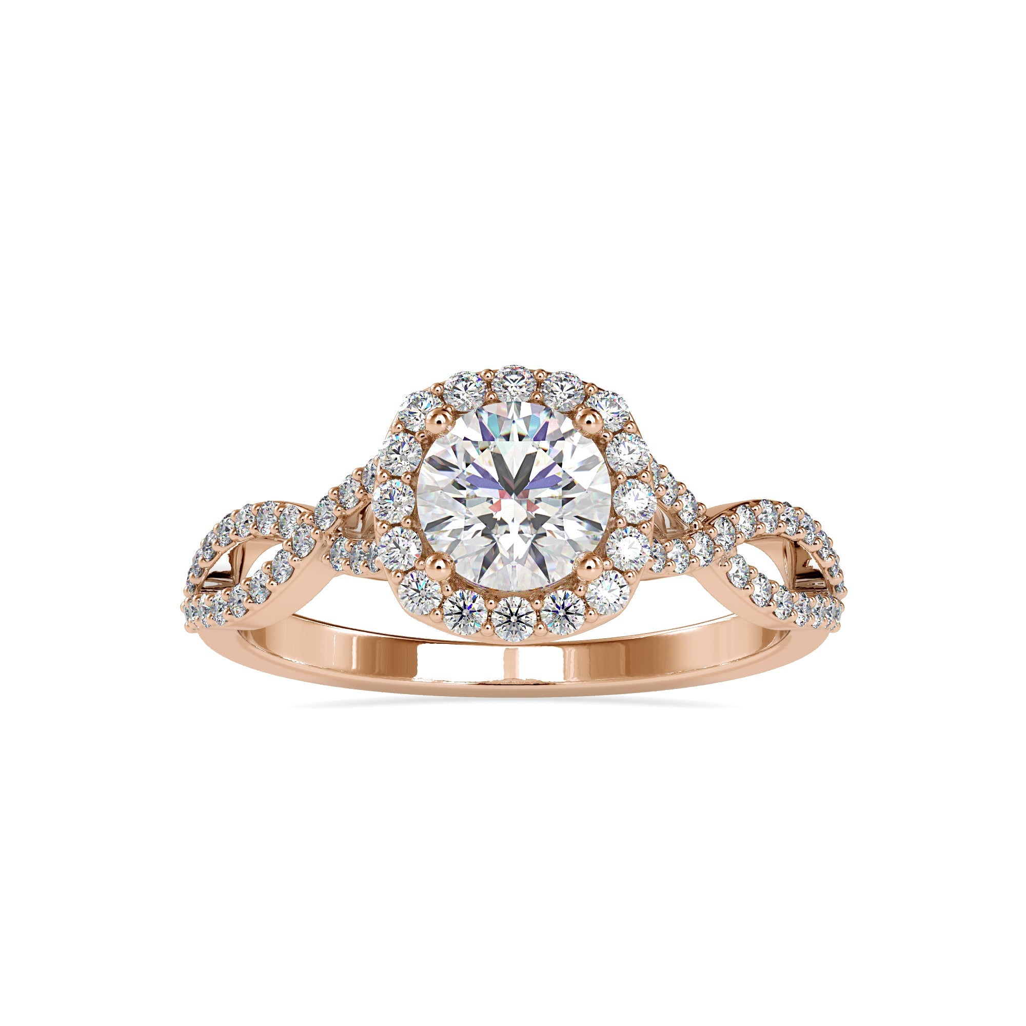Entwine Sparkling Round Diamond Ring 2