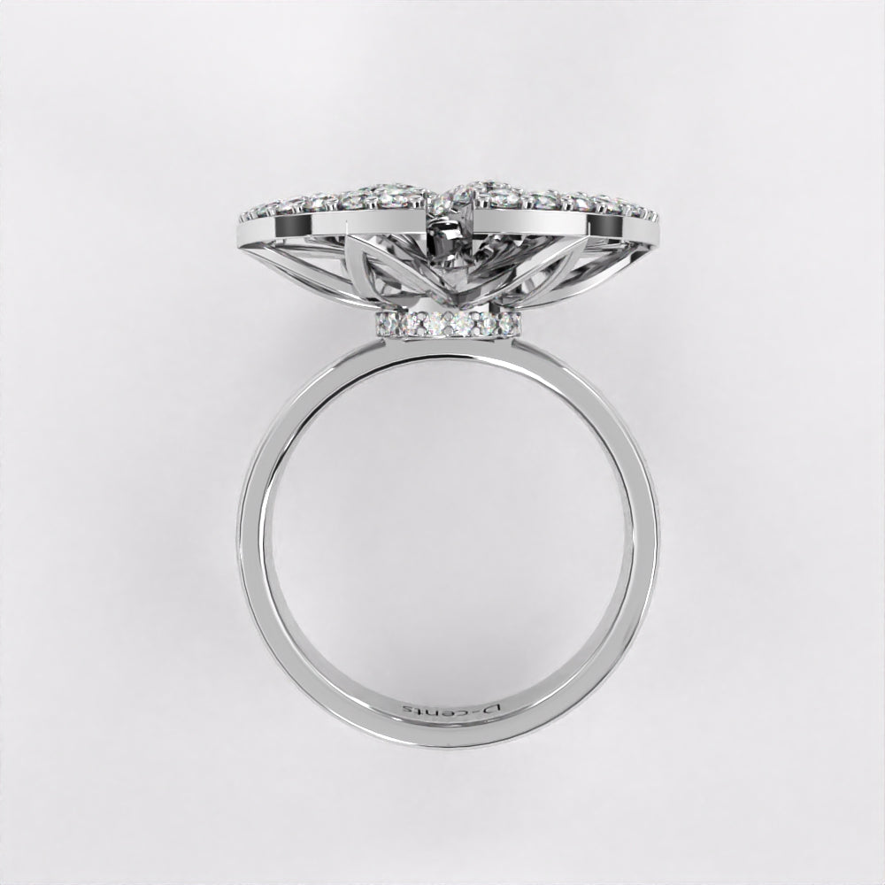 Entwined Diamond Ring in 925 Silver