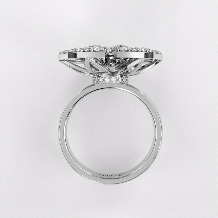 Entwined Diamond Ring in 925 Silver