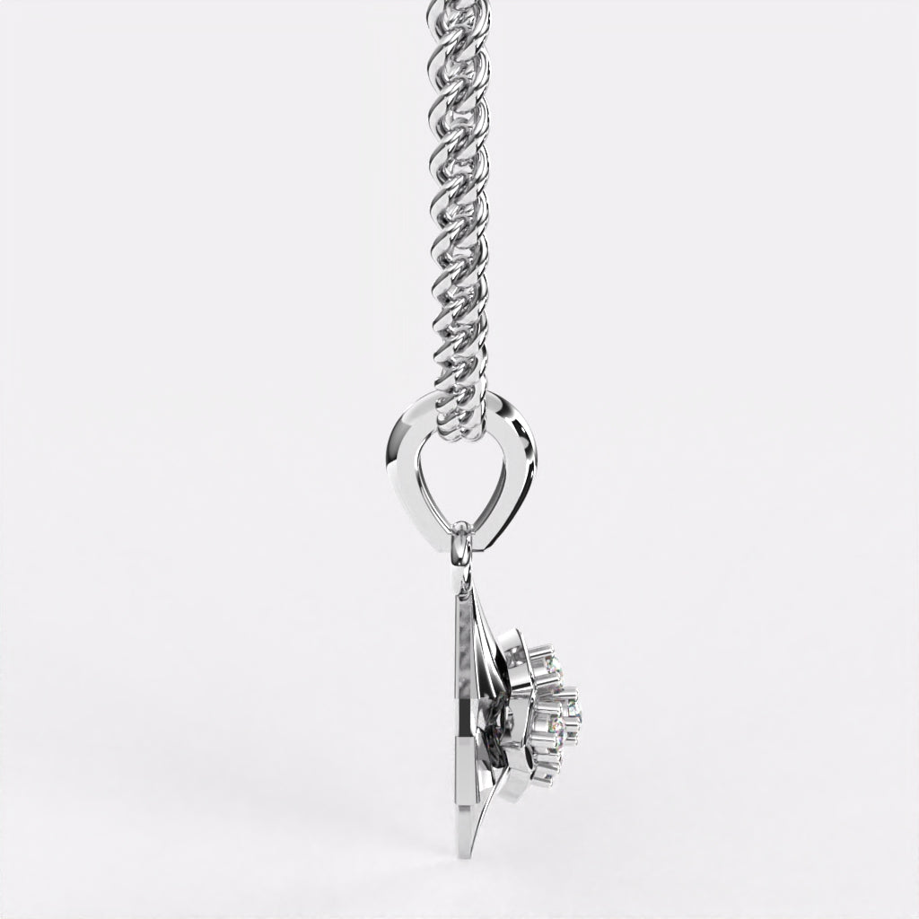 Eternal Flame Diamond Pendant in 925 Silver