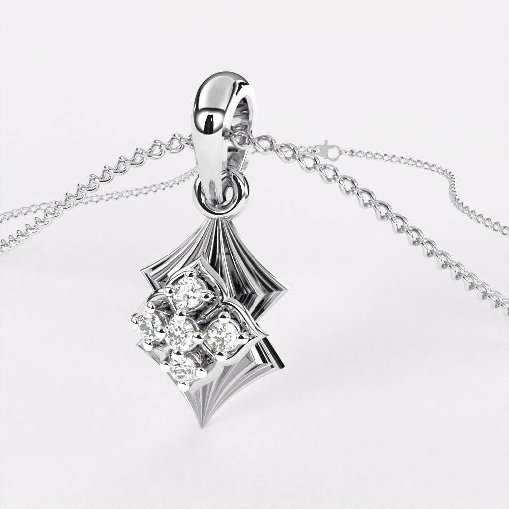 Eternal Flame Diamond Pendant in 925 Silver
