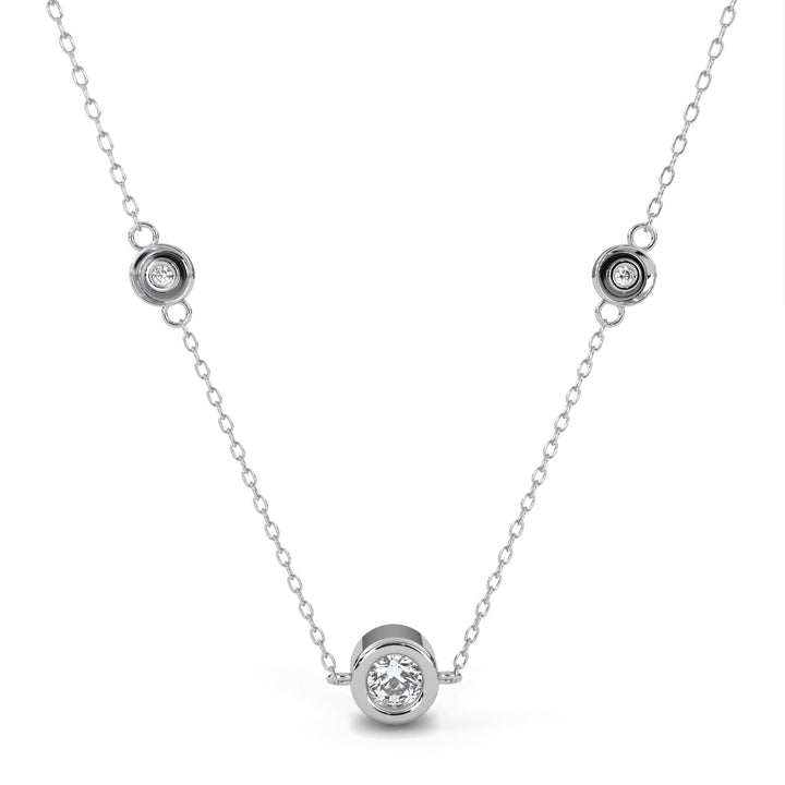 Eternal Halo Diamond Necklace  In 925 Silver