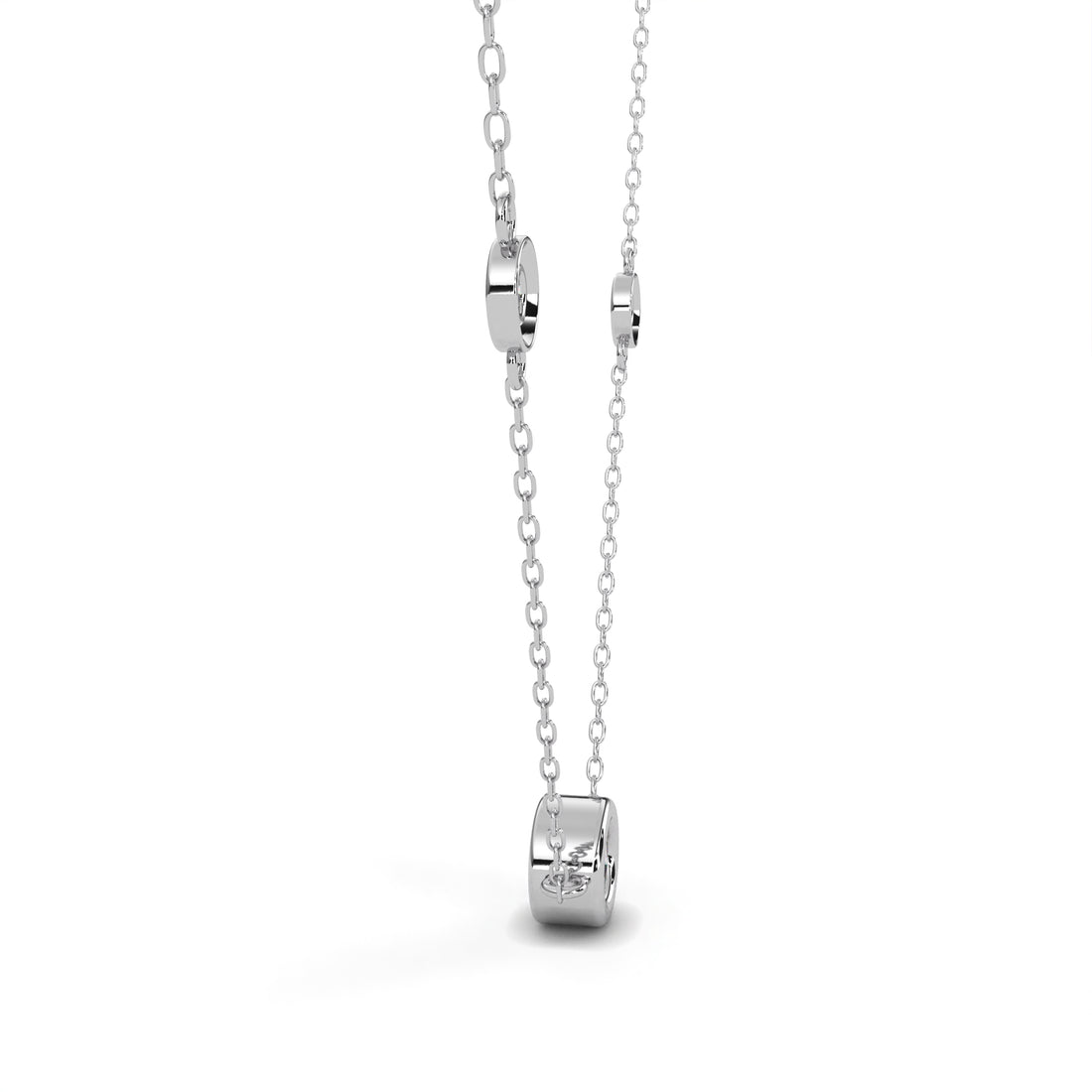 Eternal Halo Diamond Necklace  In 925 Silver