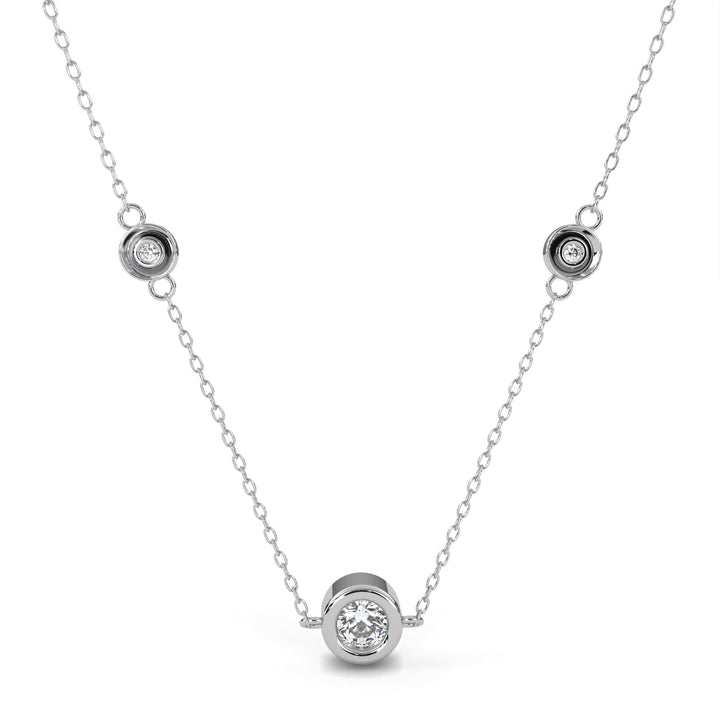 Eternal Halo Diamond Necklace  In 925 Silver