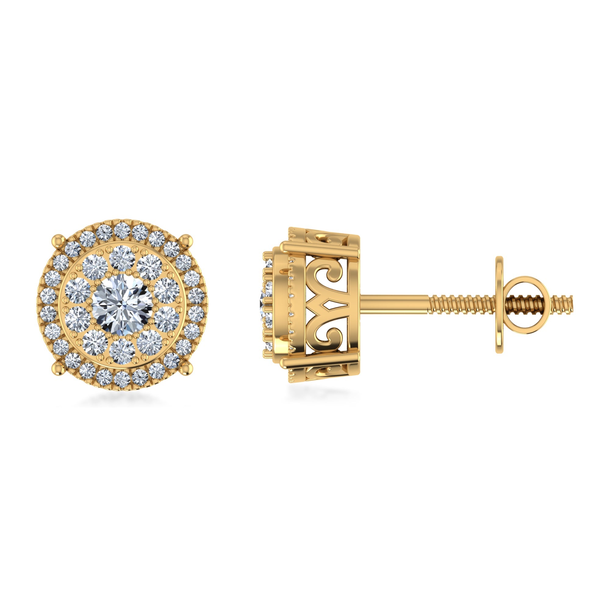 Eternal Spark Round Halo Lab Grown Diamond Earrings