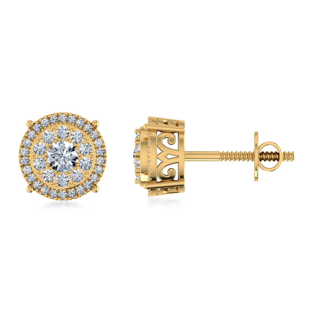 Eternal Spark Round Halo Lab Grown Diamond Earrings